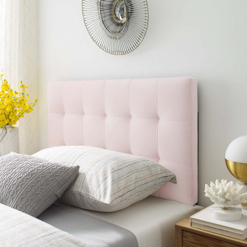 Pink Lily Biscuit Tufted Twin Performance Velvet Headboard