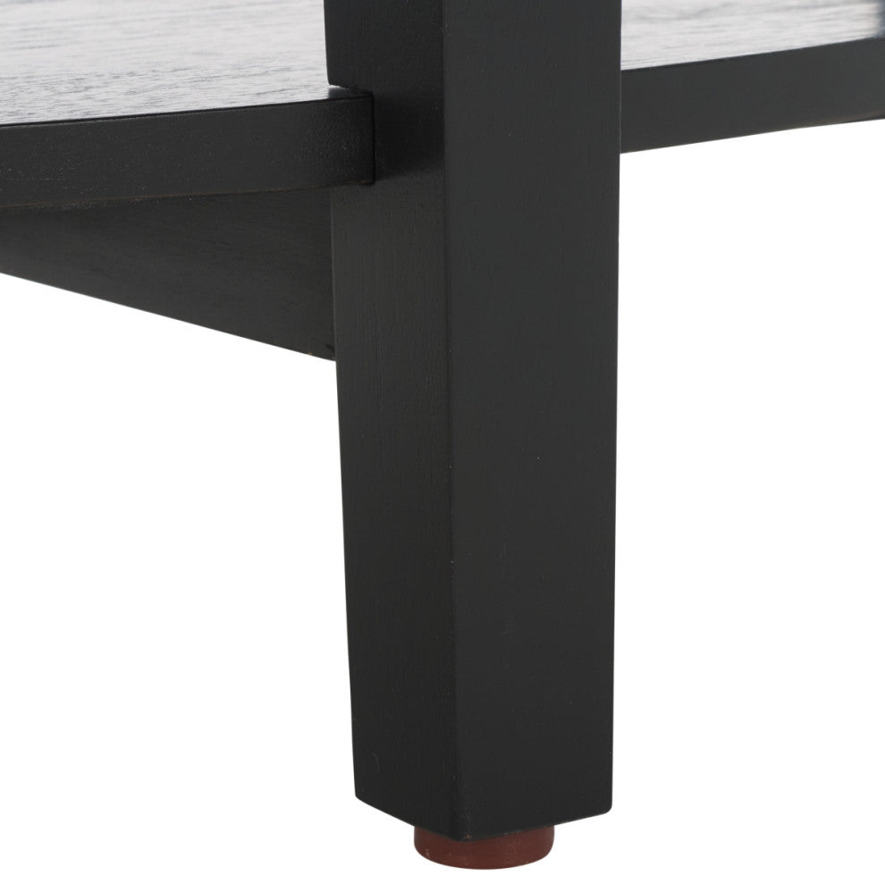 Safavieh Couture Leonardi Oval Wood Accent Table, Black
