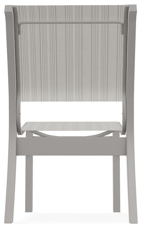 Leeward Sling Stackable Outdoor Dining Chair, Harbor/Warm Gray
