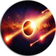Space Apocalypse, Abstract Digital Art Large Disc Metal Wall Art, 38"