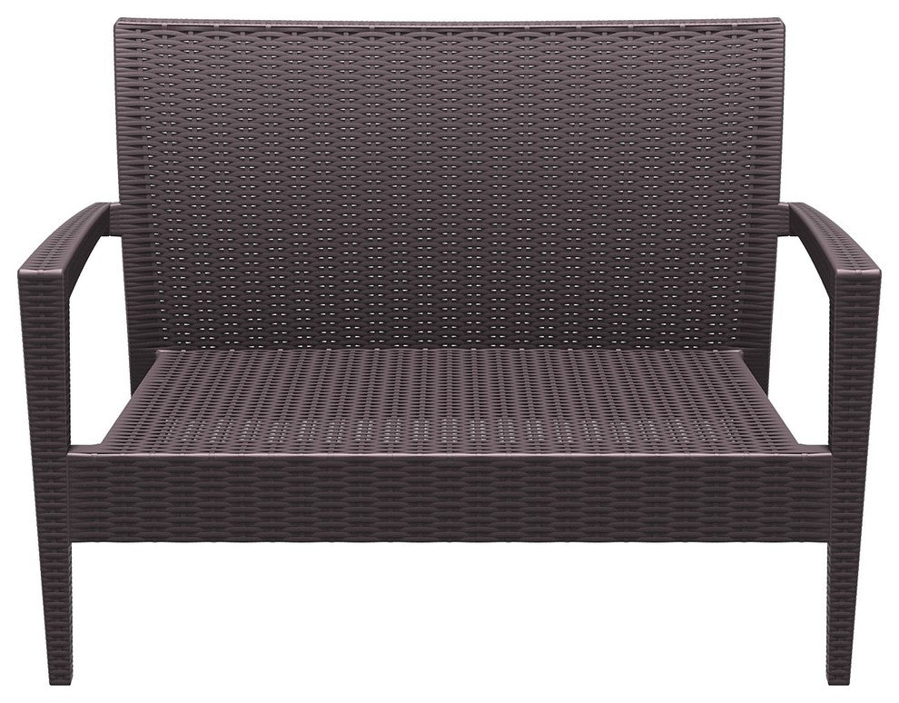 Compamia Miami Outdoor Love Seat, Brown
