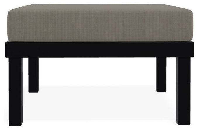 Larssen Cushion Deep Seating Outdoor Ottoman, Stone Linen/Black