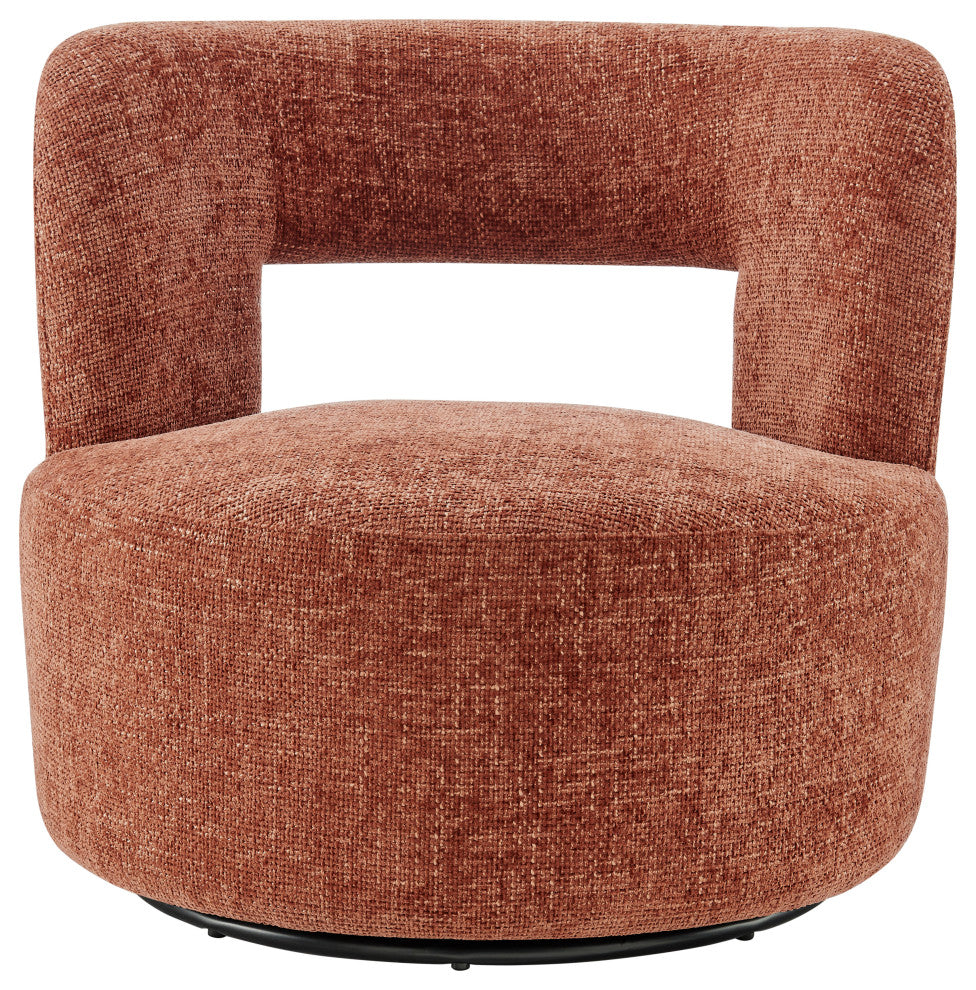 Jazzlyn Fabric Swivel Accent Chair, Grenada Terracotta