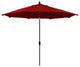 11' Bronze Auto-Tilt Crank Lift Aluminum Umbrella, Sunbrella, Jockey Red