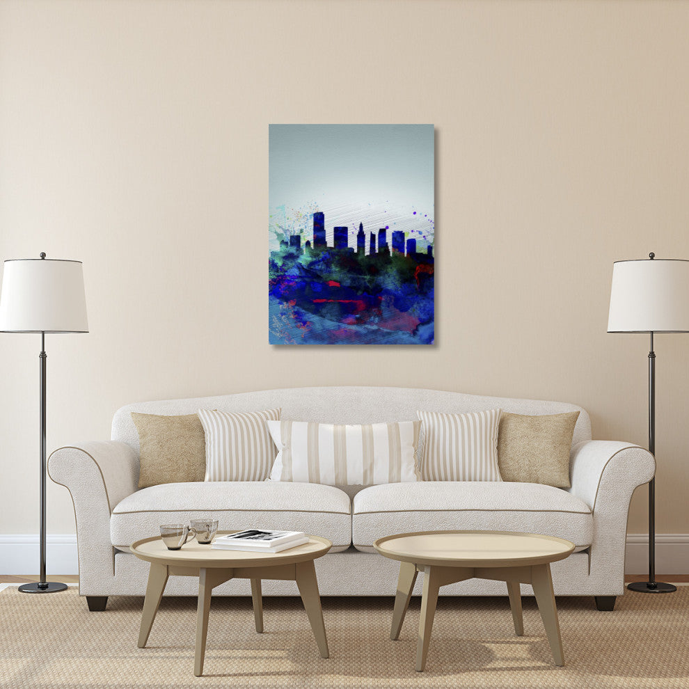 "Miami Watercolor Skyline" Fine Art Print