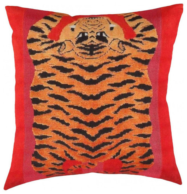 Pasargad Turkish Fine Silk Tiger Pillow 16"