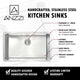 ANZZI Vanguard Series 32 in. Undermount Handmade Stainless Steel Kitchen Sink