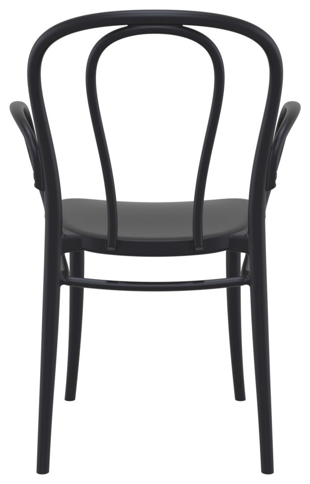 Victor XL Resin Outdoor Arm Chair Black, Set of 2