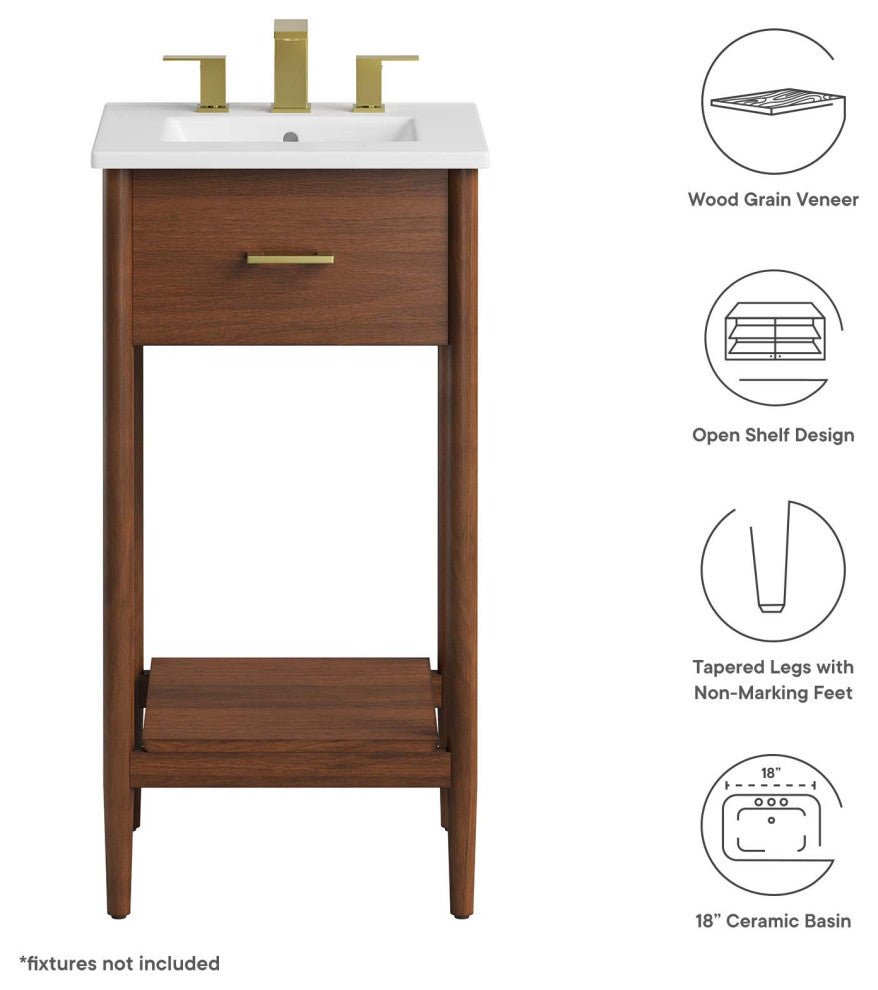 Zaire 18" Bathroom Vanity - Walnut White