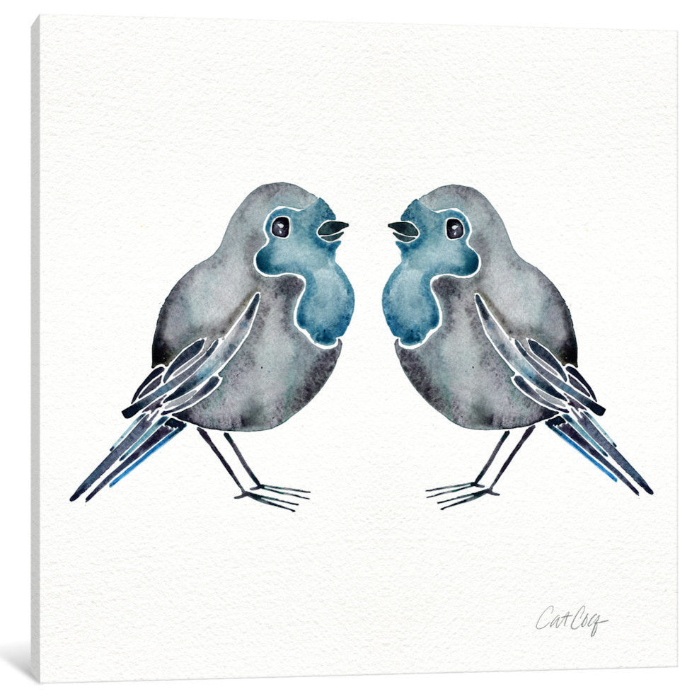 "Blue Birds Artprint" by Cat Coquillette, 18x18x1.5