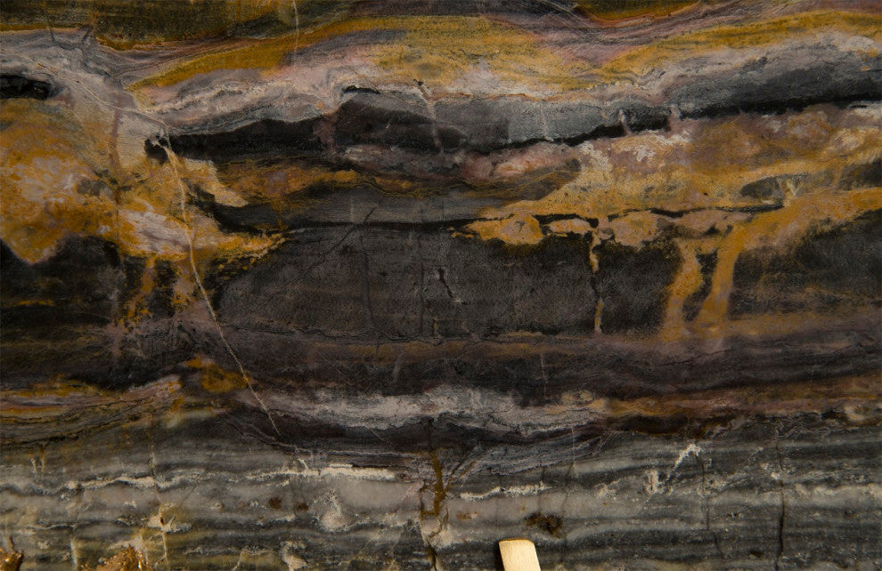 Gem Wall Slice, Brass Setting, Earth Marble