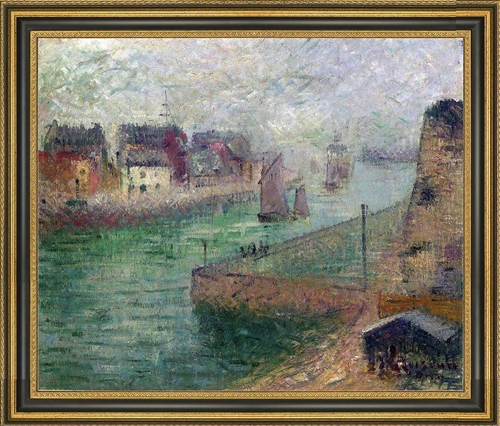 Gustave Loiseau Port at Dieppe in Fog Framed Premium Canvas Print, 20"x25"