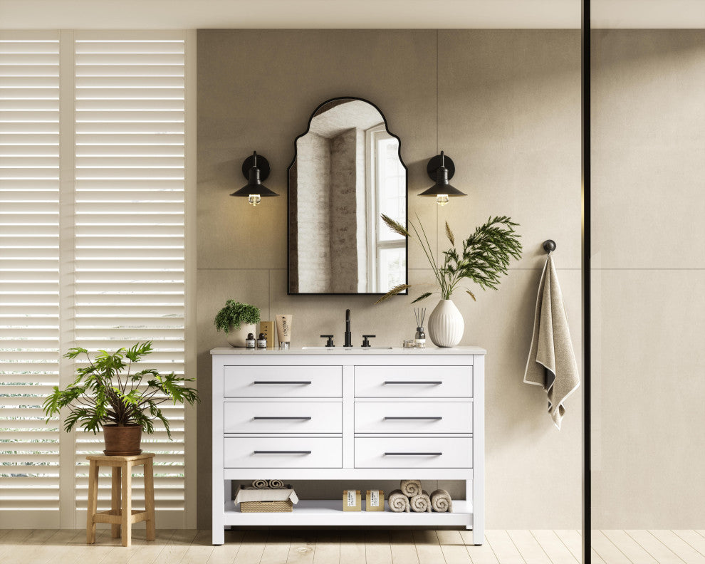 Home Living 48" Single Bathroom Vanity, White