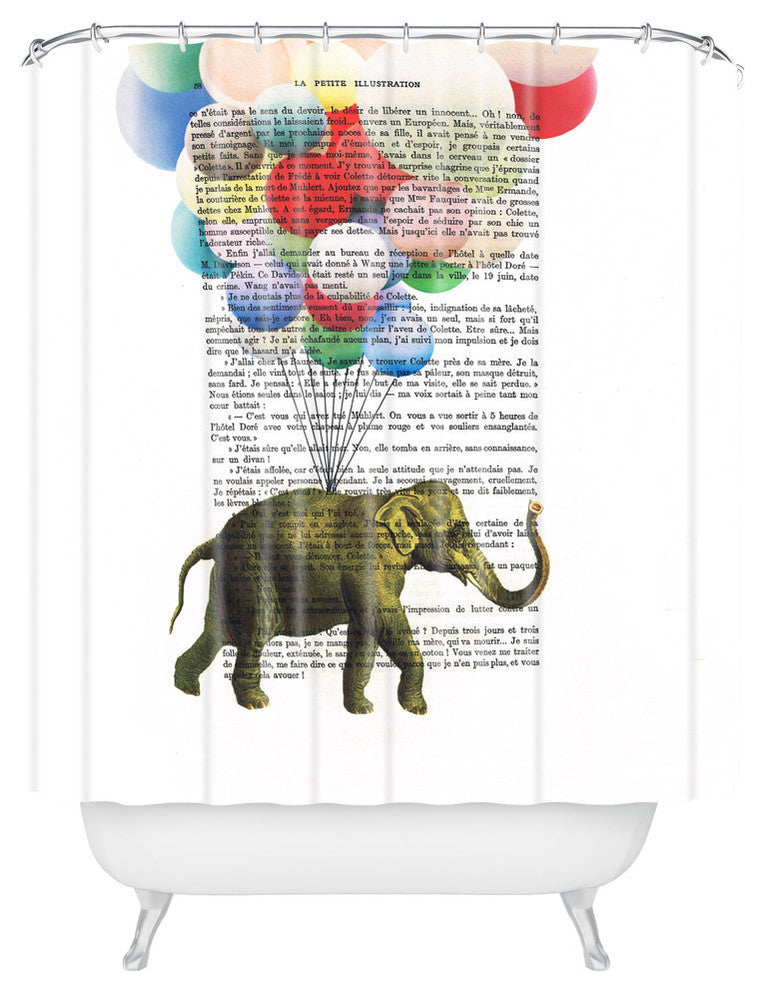 Deny Designs Coco De Paris Flying Elephant Shower Curtain