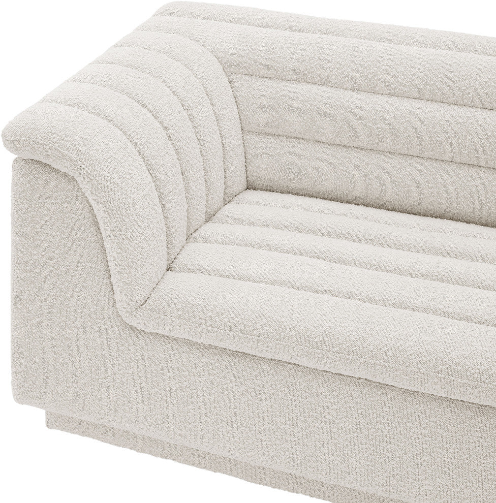 Cascade Upholstered Modular Sofa, Cream, Boucle Fabric, Straight Sofa