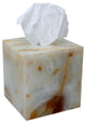 Myrtus Collection Light Green Onyx Tissue Box Holder