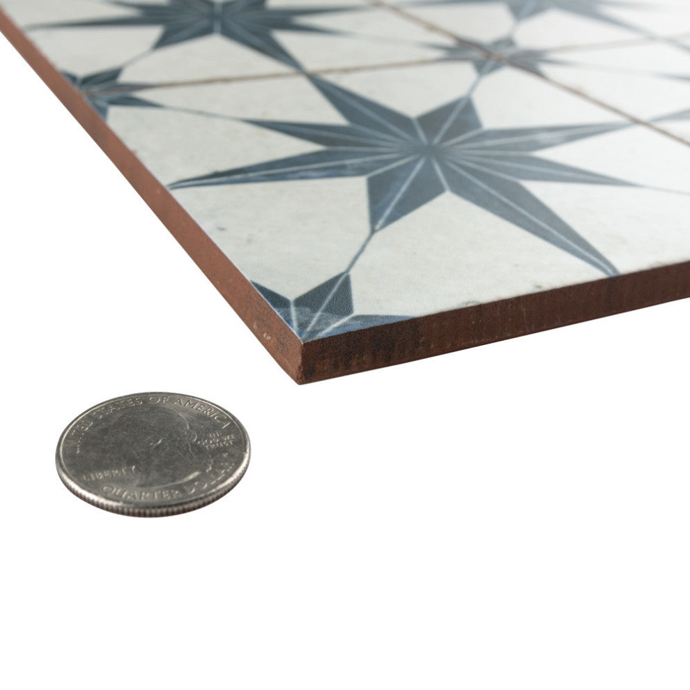 Harmonia Kings Star Blue Ceramic Floor and Wall Tile