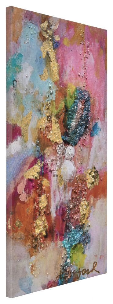 Colorful Symphony II Crystallus Epoxy Coated Wrapped Canvas Wall Art