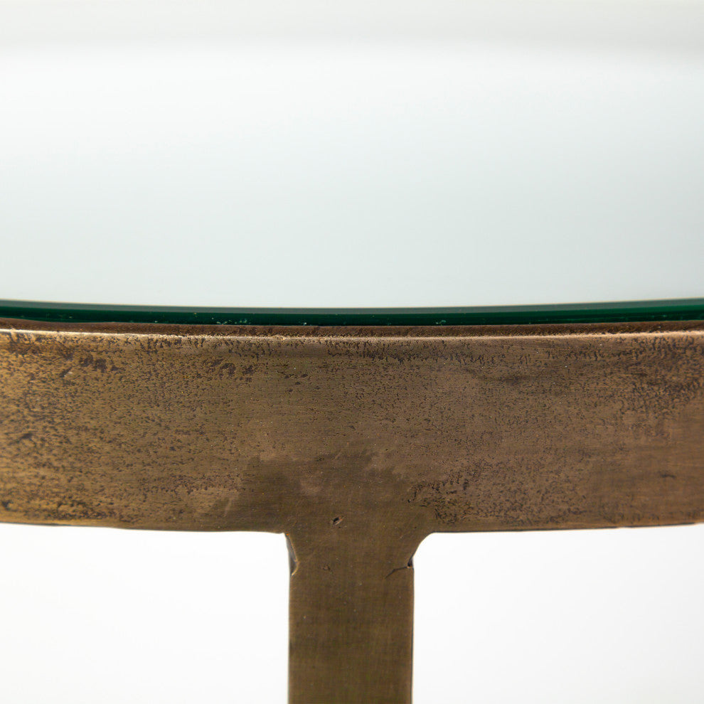 Reinhardt 36" Gold Metal Base Coffee Table