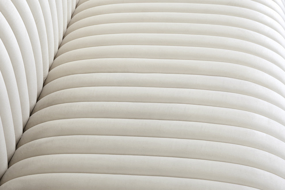 Ravish Velvet Upholstered Chair, Cream, Chair