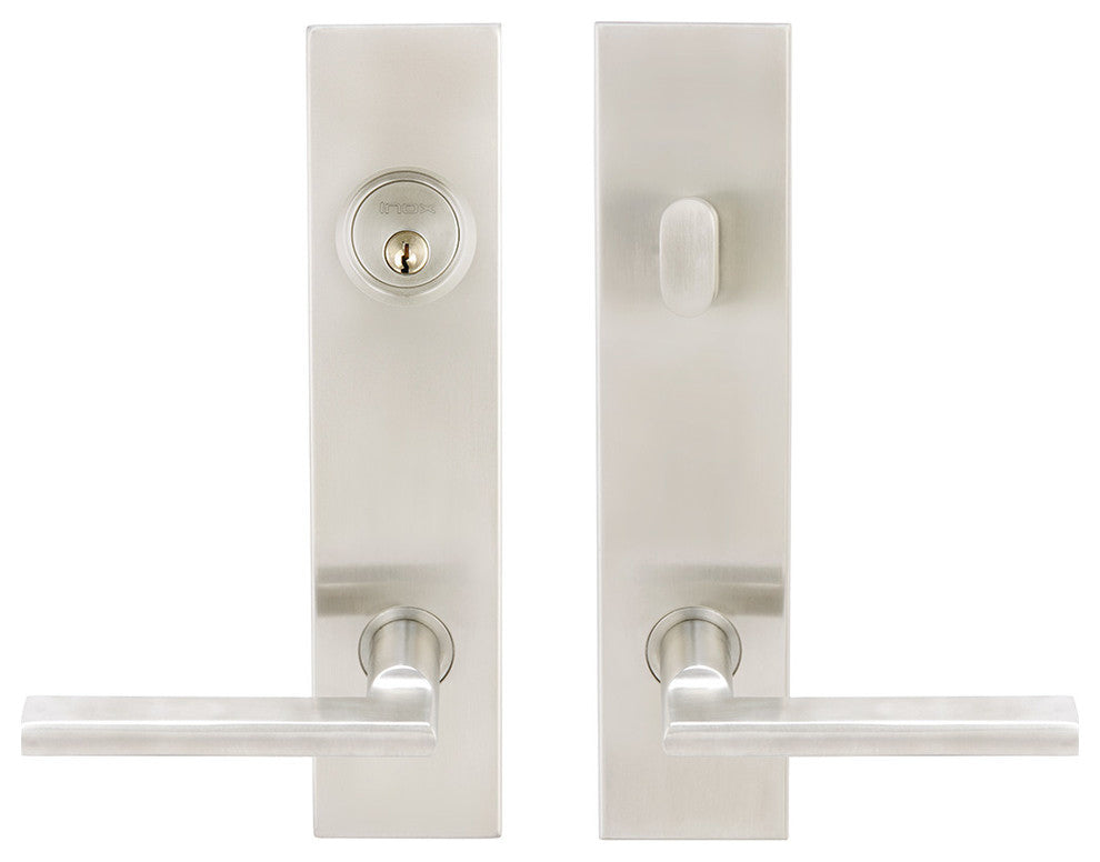 Sunrise Lever, Tubular Entry, Single Cylinder, Left Hand, Satin Stainless Steel