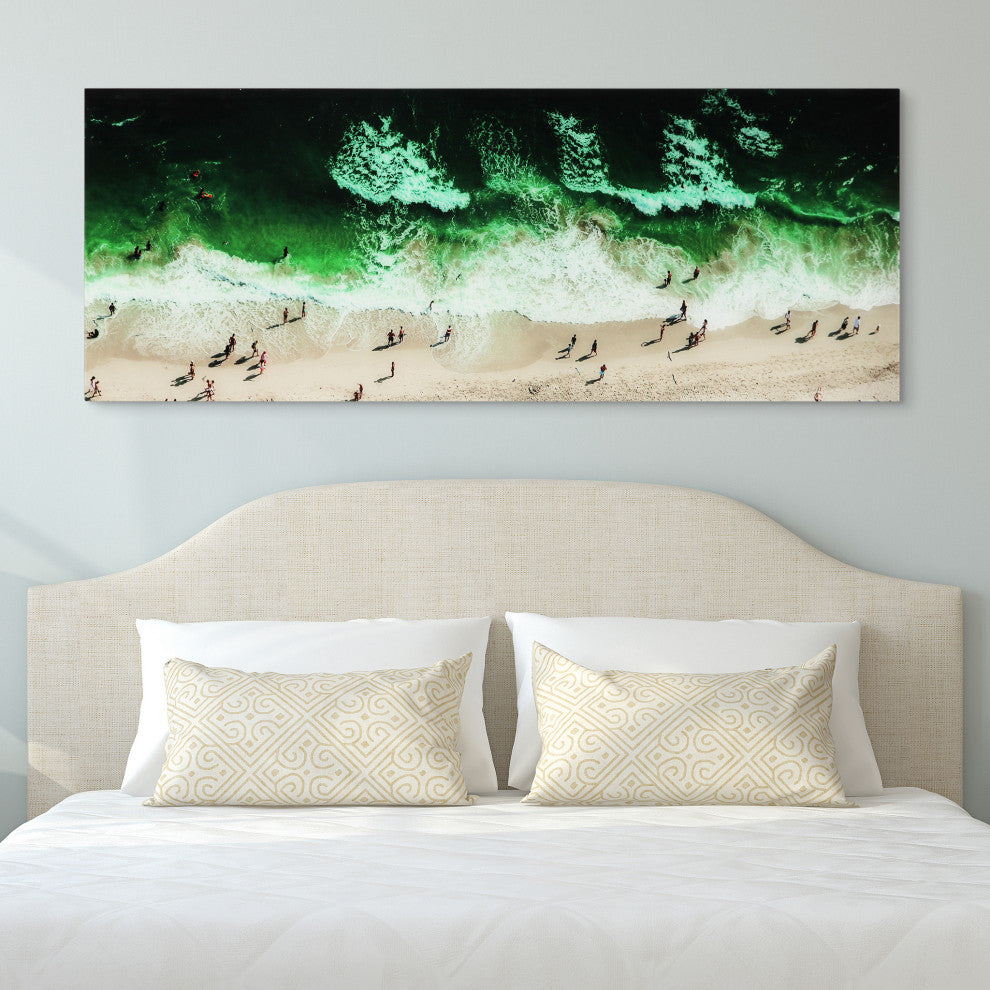 "High Tide" Beach Wall Art Frameless Free Floating Tempered Glass Print 24"x 63"