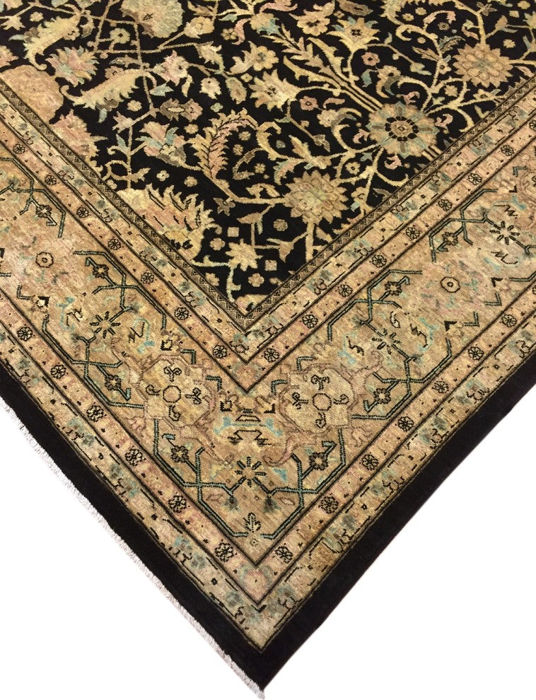 Peshawar Hala Black/Beige Rug, 9'4x11'11