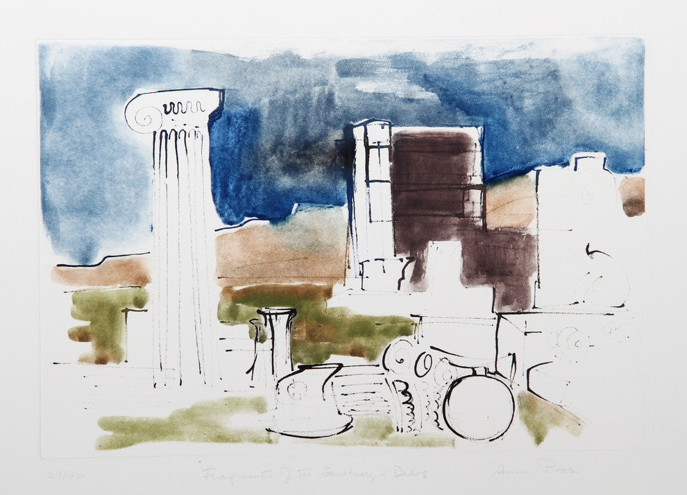 Anne Poor "Fragments Of The Sanctuary" Color Etching