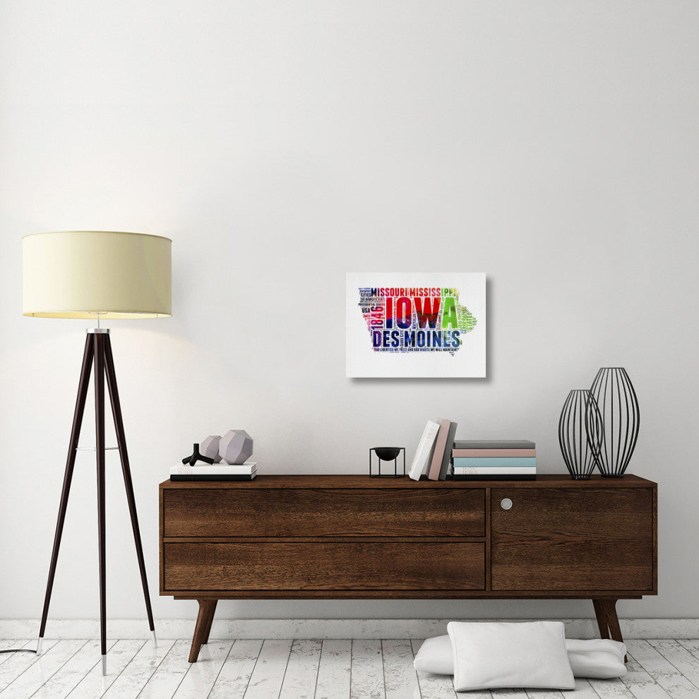 "Iowa Watercolor Word Cloud" Fine Art Print