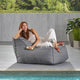 GDF Studio Tulum Outdoor Water Resistant Fabric Bean Bag Lounger, Dark Gray