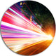 Expressway Light Trails, Cityscape Photo Round Metal Wall Art, 11"