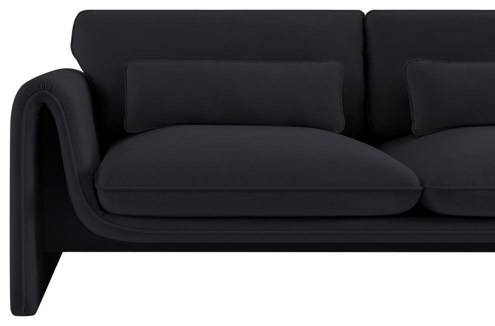 Sloan Black Velvet Fabric Sofa