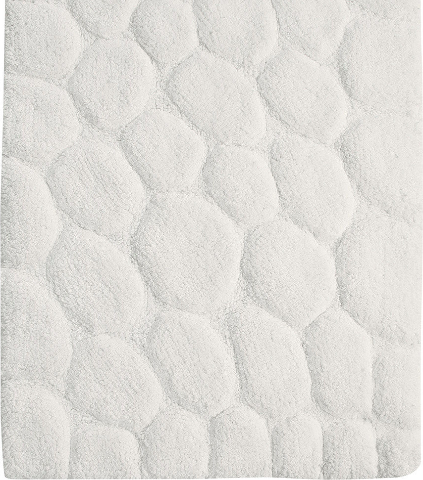 Pebbles Bath Rug, White, 24"x17", 34"x21"