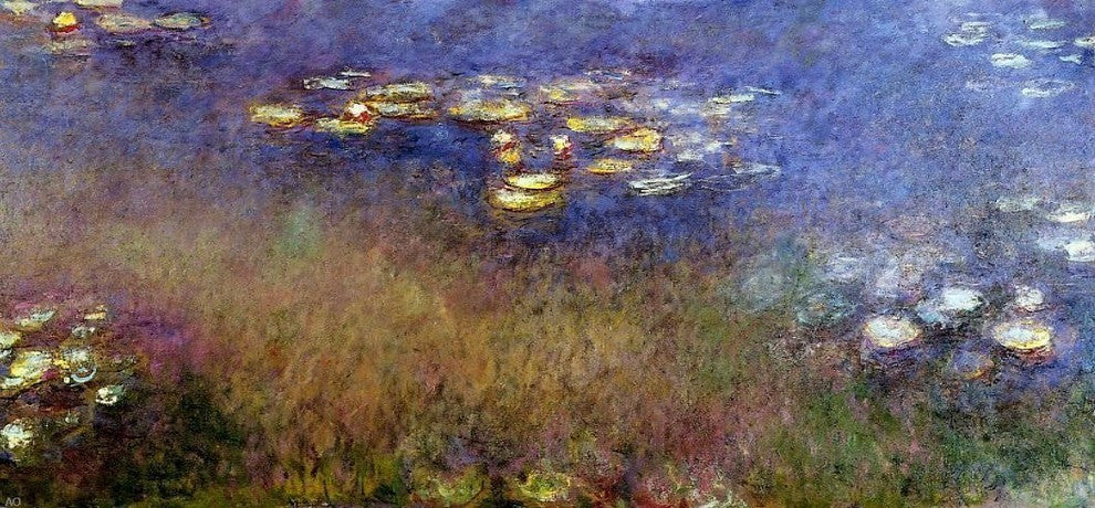 Claude Oscar Monet Agapanthus (Center Panel) Premium Canvas Print
