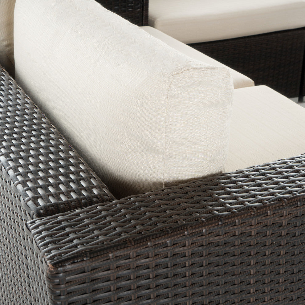 GDF Studio Isabel Outdoor Wicker Sectional Sofa With Storage, 6-Piece Set