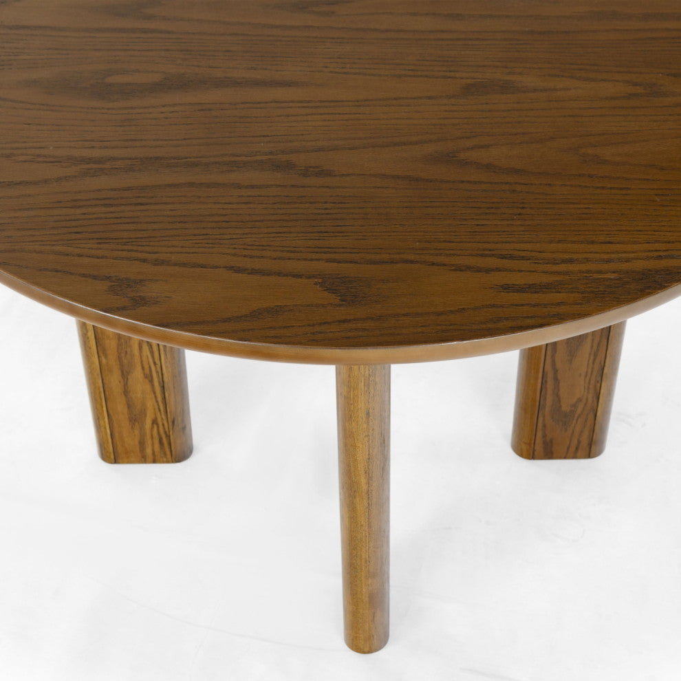 Safavieh Couture Olivetta Round Wood Dining Table, Medium Oak