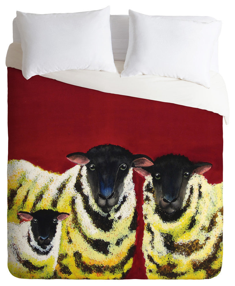 Deny Designs Clara Nilles Lemon Spongecake Sheep Duvet Cover - Lightweight