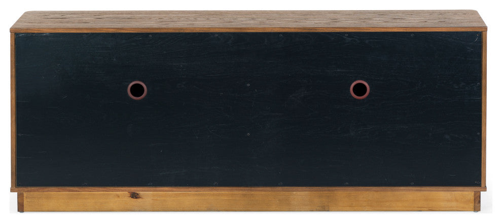 Safavieh Couture Gabrietta Wood Tv Stand, Medium Oak/Black