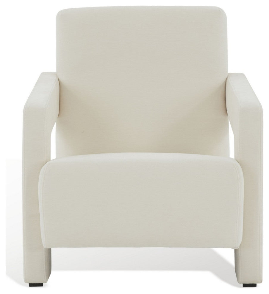 Safavieh Couture Taylor Modern Velvet Accent Chair, Ivory