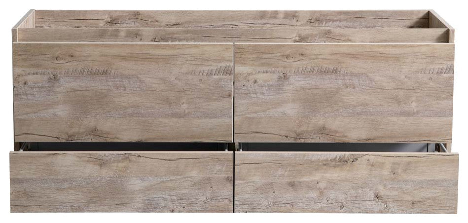 Fresca Catania 60" Natural Wood Wall Hung Double Sink Cabinet