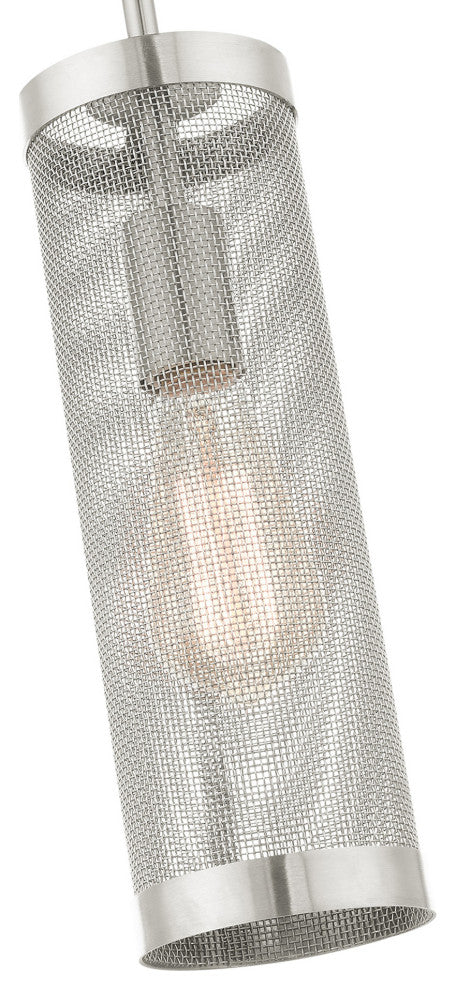 Livex Lighting Industro 1 Light Brushed Nickel Mini Pendant