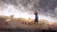 Winslow Homer Shepherdess Tending Sheep - 15" x 30" Premium Canvas Print