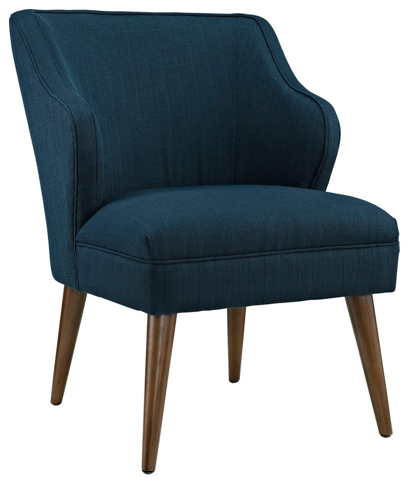 Modern Azure Swell Upholstered Fabric Armchair