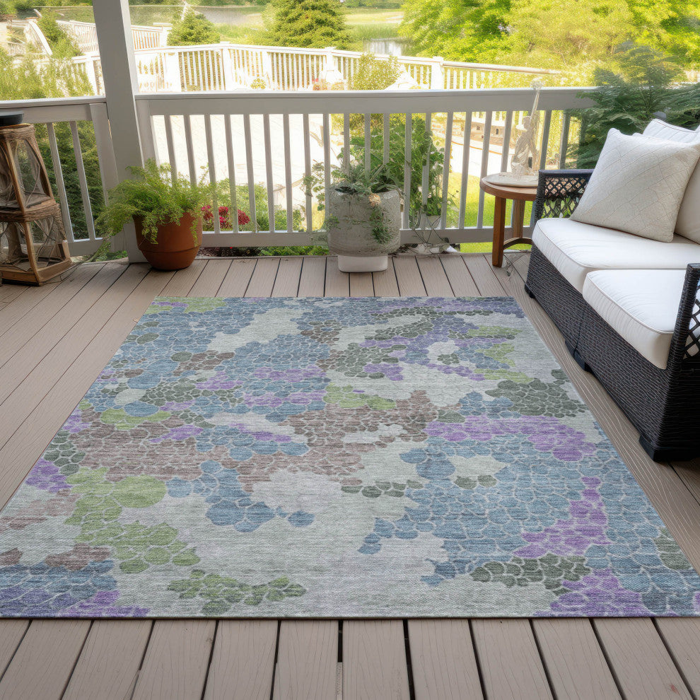 Machine Washable Indoor/Outdoor Chantille ACN1906 Blue 2'6" x 3'10" Rug