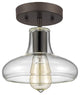Ironclad  1-Light Rubbed Bronze Semi-Flush Ceiling Fixture