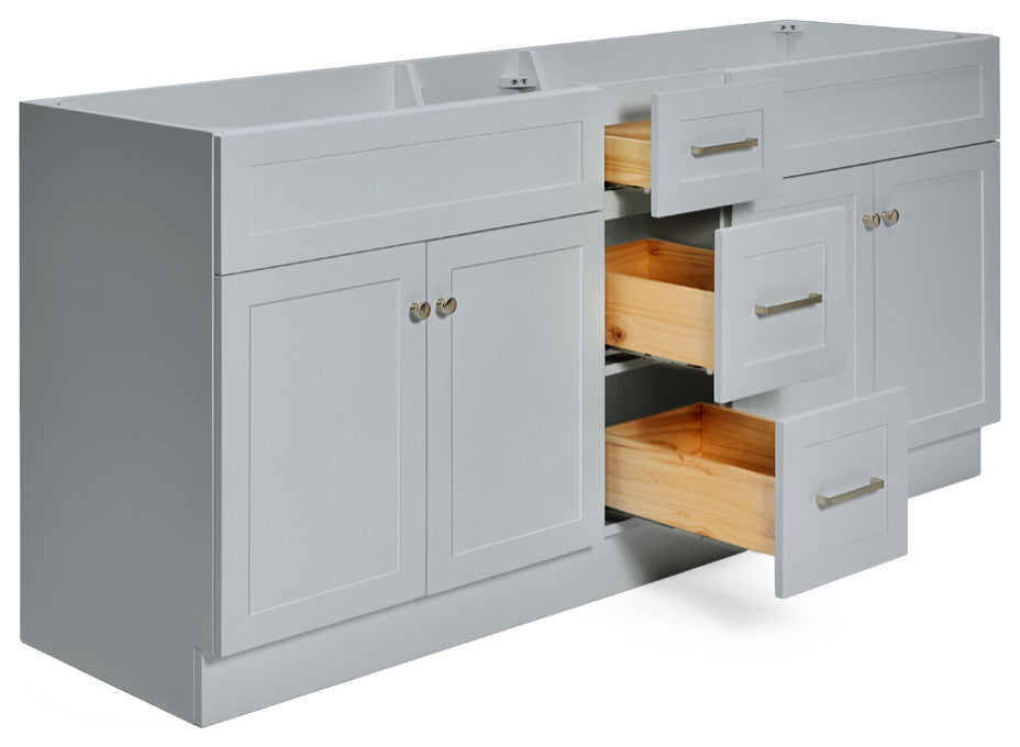 ARIEL Hamlet 72" Double Sink Bathroom Vanity Base