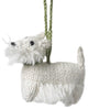 Hand-Knit Westie Christmas Ornament