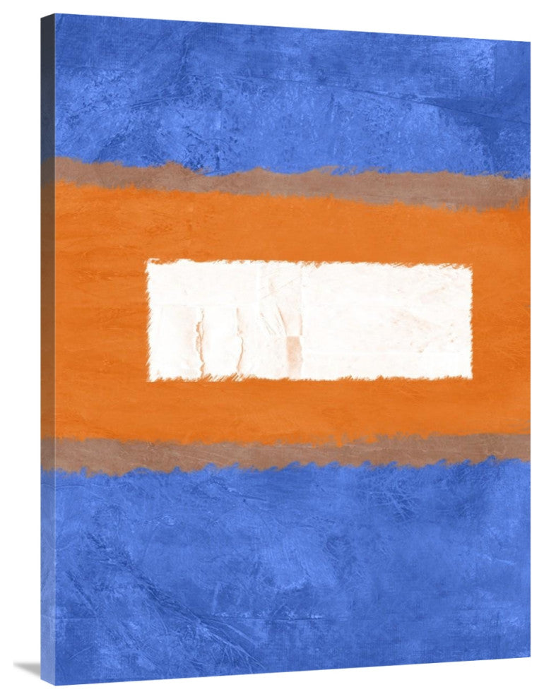 "Blue And Orange Abstract Theme 1" Fine Art Print