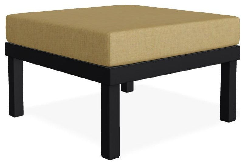 Larssen Cushion Deep Seating Outdoor Ottoman, Stucco/Black