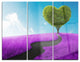 "Heart Tree Abstract" Digital Metal Wall Art, 3 Panels, 36"x28"